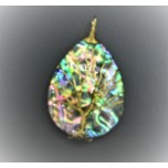 Abalone Teardrop Style With Gold color Tree Wire pendant - 2 inch Style 2