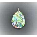 Abalone Teardrop Style With Silver  Tree Wire pendant - 2 inch Style 3