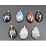 GP Teardrop Tree of Life Gemstone Pendant- assorted stones available!