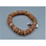 Rondelle (6x10) mm Faceted Gemstone Stretch Bracelet - Golden Sunstone