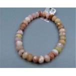 Rondelle (5 x 8 mm) Faceted Gemstone Stretch Bracelet - Pink Opal