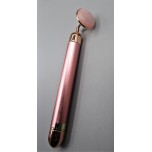 Facial Massage Disk Type - Electric Sonic Pink Pulse Massager with Gemstone Disk (1 inch) - Rose Quartz (no box)