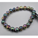 8 mm Gemstone Round Bead Bracelet - Volcanic Rock AB Color