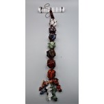 Chakra Hanger - Selenite Bar with 7 cubes (0.75") and 7 chips strands - 11" in length