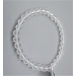 6 mm Gemstone Round Bead Bracelet - Crystal Frosty