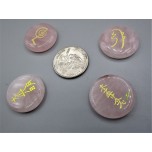 Power Stones (Quarter Size) - Style 3 - 4 pieces Pack - Rose Quartz