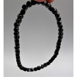 4 mm Cube Faceted Gemstone Stretch Bracelet - Black Spinel