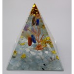 Pyramid with Gemstone - Aquamarine (2 x 2 x 2 inch)