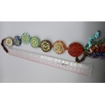Chakra Hanger - Hanger with 7 round plate (1.50" OD) and 7 chips strands - 16" in length