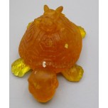 Frog on Turtle with chips inside (3 inch) - Orange color
