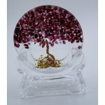 Tree of Life Plate (80 mm or 3 inch) - Amethyst chips - with holding stand