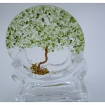 Tree of Life Plate (80 mm or 3 inch) - Peridot - with holding stand