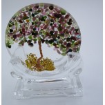 Tree of Life Plate (80 mm or 3 inch) - Tourmaline - with holding stand
