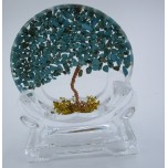 Tree of Life Plate (80 mm or 3 inch) - Turquoise Color - with holding stand