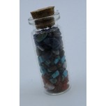 Gemstone Chips in glass Bottle (2 inch tall x 0.75 inch OD)