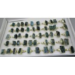 Gemstone Rings - Rectangle raw Kynite stone (10 x 18 mm Stone size) - 50 pcs Pack