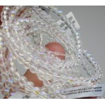3 - 4 mm Gemstone Round Bead Bracelet - AB Crystal AB Clear - 10 pcs Pack