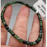 4 mm Cube Faceted Gemstone Stretch Bracelet - Canadian Jade