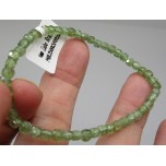 4 mm Cube Faceted Gemstone Stretch Bracelet - Apatite Green