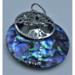GP Round Shape Pendant with Tree of Life - Abalone