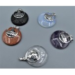 GP Round - Gemstone Round Shape Pendant with Kwan Yin - Assorted stones available
