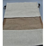 Gift Bag - Tan color Fabric with Brown Organza window - 25 x 24 cm (10 x 9 Inch) - 10 Pieces Pack