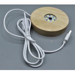 LED Display (Wood Base 10 cm) with USB Adapter - White