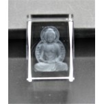 Crystal imitation Quartz Rectangle w Buddha (5 x 5 x 7.5 cm)