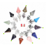 GP Pendulum Shaped Gemstone Pendant with tree of life - Several Stone Available