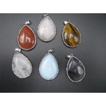 GP Teardrop Crystal and Gemstone Pendant- assorted stones available!