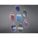 GP Crystal and Agate Slab Pendant with Bail - 7 Colors Available