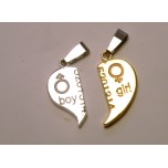 BFF Charms - Set of 2 - Boy/Girl Heart 
