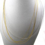 18 Inch 8 Strand Wire Choker with Sterling Silver Clasp 5pcs Pack - Silver and Gold