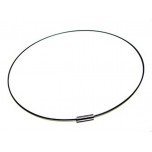 16 Inch Black Single Strand Choker with Magnetic Clasp 10 piece pack