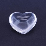 Large Gemstone Heart 1.75 Inch - Clear Quartz (Puff) - 10 pcs pack