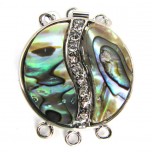 Abalone Yin Yang Style with Crystal Pendent